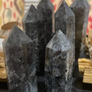 Natural Larvikite Obelisk Crystal Point. (Towers)